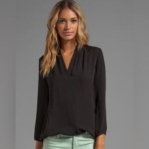 Theory Helona Black Silk Blouse - Sz M